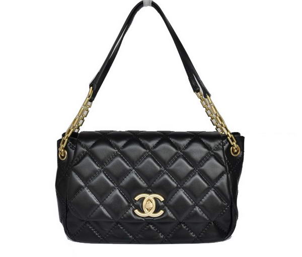 Best Chanel Lambskin Leather Flap Bags A50360 Black On Sale